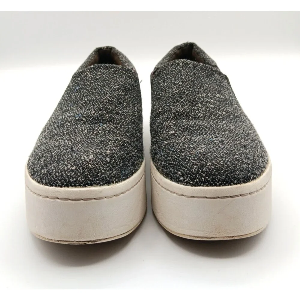 Vince Warren Sneakers Shoes Wm 8.5 Gray Tweed Slip On Platform Nautical Preppy